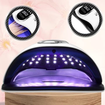 MOCNA LAMPA DO PAZNOKCI HYBRYD ŻELI UV LED SUN X10 MAX LCD Z RĄCZKĄ 280W