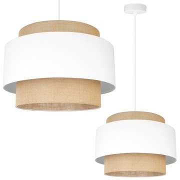 Подвесная лампа потолочная люстра Одинокая абажур Бохо Джута для гостиной