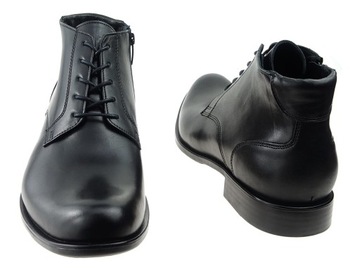 WOJAS buty wizytowe botki 9081-59 czarne skóra 44