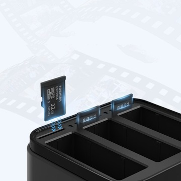 ЗАРЯДНОЕ УСТРОЙСТВО ДЛЯ 3 АККУМУЛЯТОРОВ АККУМУЛЯТОР ДЛЯ GoPro Hero 11.12.10.9