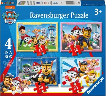 Ravensburger Puzzle Psi Patrol 4w1 (12, 16, 20, 24 sztuki) PAW