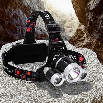 СВЕТОДИОДНАЯ ФАРА, перезаряжаемая, мощная, 3x XM-L T6, регулируется по голове