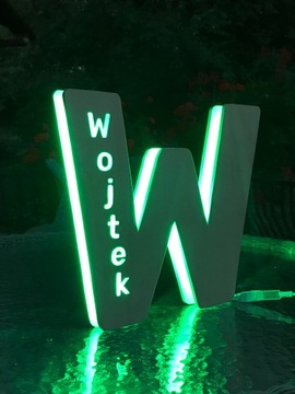 СВЕТОДИОДНЫЙ НОЧНИК С ИМЯ РЕБЕНКА БУКВАМИ АЛФАВИТА надпись подарочная RGB