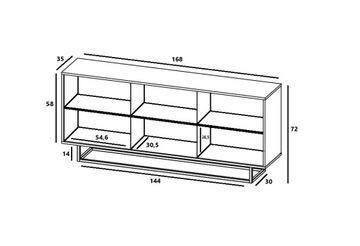Комод Loft TV, Тумба под телевизор Loft, Wotan графит MAT