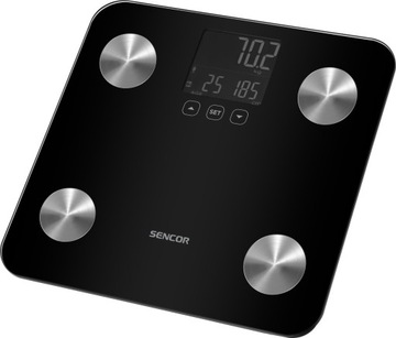 Waga łazienkowa elektroniczna fitness do 180 kg szklana Sencor SBS 6026BK