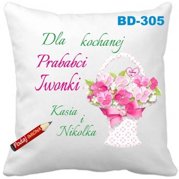 Poduszka na Dzień Babci Prababcia z Imieniem WZORY