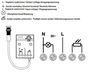 Датчик сумерек с герметичным внешним зондом IP65 OR-CR-233 ORNO
