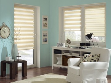 Рулонная штора «день и ночь», коричневая, 68 х 215 см.