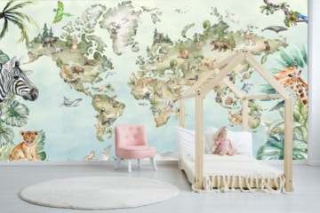 Fototapeta mapa, zwierzęta, zebra - UV LED