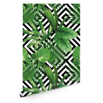 Геометрические обои пальмовые листья T01597