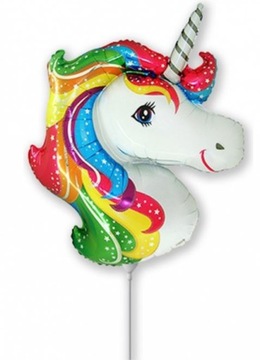 Balon foliowy UNICORN jednorożec tęczowy gwiazdki