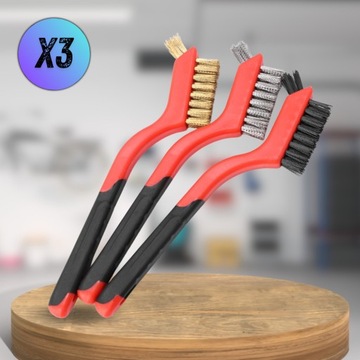 Набор из трех проволочных многофункциональных щеток для чистки полировального станка.