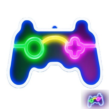 Neon Pad Do Gry Gamepad Dla Gamera Gracza Ozdoba Do Pokoju Na Ścianę