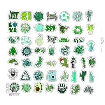 naklejki ZESTAW 50szt wlepy sticker bomb ZIELONE