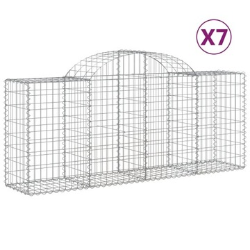 Kosz gabionowy 200x50x80/100 srebrny żelazo galw. 7szt.