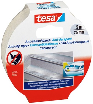 TESA 55587 TAŚMA ANTYPOŚLIZGOWA PRZEZROCZYSTA 25/5