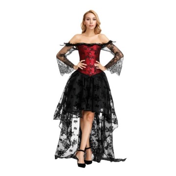 Women Sexy Off-Shoulder Sleeves Lace Corset with T