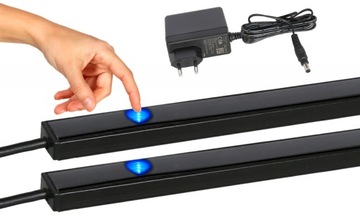 Listwa LED podszafkowa 2x200cm z REGULACJĄ oświetlenie do kuchni CZARNA