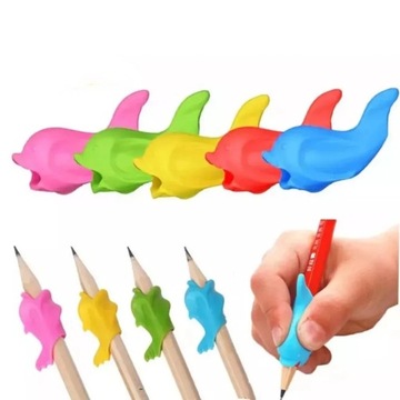 5pc Fish Pen Grip Holder Silicone Pencil Grasp Writing Correction Device