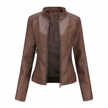 LADIES LEATHER BIKER SLIM-FIT LEATHER JACKET