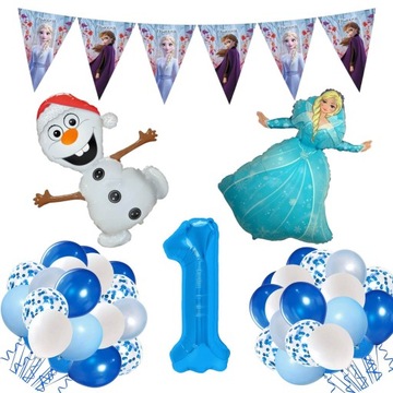 Balony FROZEN KRAINA LODU NA DOWOLNE 1-99 URODZINY