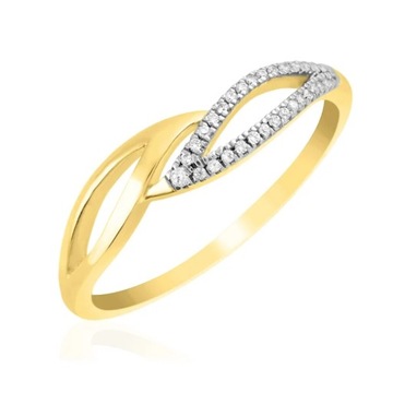 Złoty pierścionek z diamentami r.14 zaręczyny 585