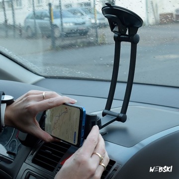 ПРОЧНЫЙ АВТОДЕРЖАТЕЛЬ ДЛЯ ТЕЛЕФОНА, ПЛАНШЕТА, С ДЛИННОЙ РУЧКОЙ WEBSKI