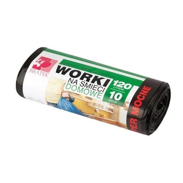 WORKI NA ŚMIECI DOMOWE 120L 10 SZT