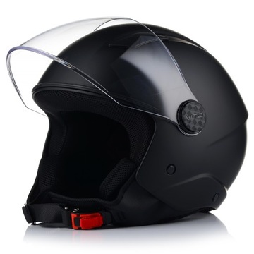 МОТОЦИКЛЬНЫЙ ШЛЕМ ОТКРЫТЫЙ | ВИТО УНО | МАТОВЫЙ ЧЕРНЫЙ СКУТЕР CHOPER ECE 22/06