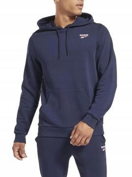 BLUZA męska REEBOK Z KAPTUREM HA9274 granatowa bawełniana L