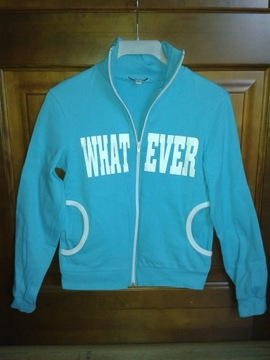 Turkusowa bluza z napisem WHATEVER roz. XS/S | Y2K