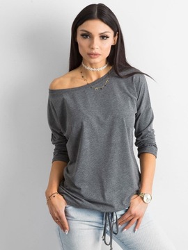 BASIC FEEL GOOD BAWEŁNIANA BLUZKA DAMSKA CIEMNOSZARA (XL) SZARY