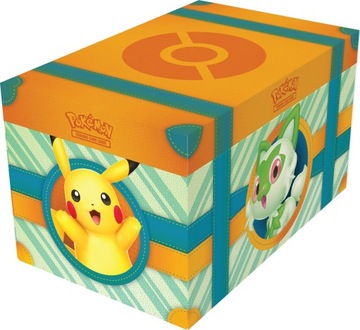 Pokémon TCG: ZESTAW Paldea Adventure Chest KARTY + ALBUM + ZABAWKA PIKACHU