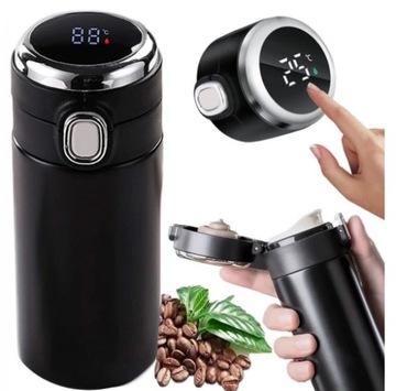 KUBEK TERMICZNY TERMOS WYŚWIETLACZ TEMPERATURY LCD USTNIK 300ML