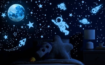 ФЛУОРЕСЦЕНТНЫЕ ЗВЕЗДЫ КОСМОС НАКЛЕЙКИ Светящиеся наклейки для детей 1513x