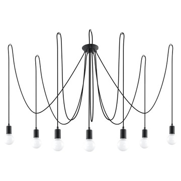 żyrandol lampa wisząca EDISON 7 Czarny SL.0372 SOLLUX