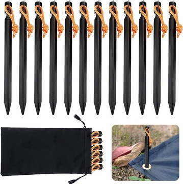 12 SZT. ŚLEDZIE DO NAMIOTU, ALUMINIOWE SŁUPKI DO NAMIOTU 18CM
