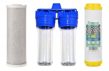 ZESTAW FILTRÓW DO WODY 2-STOPNIOWY 3/4 CAL +WKŁADY