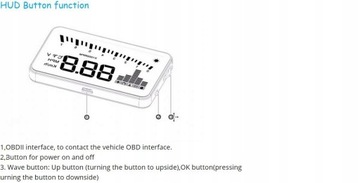 HUD дисплей с часами, проектор OBD2 3,5 дюйма