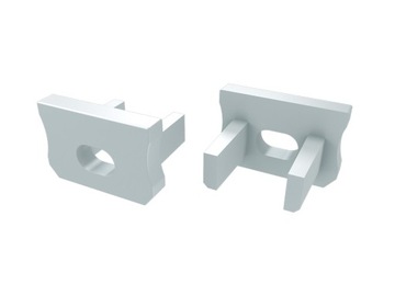 Заглушка боковая белая для алюминиевых профилей типа X LUMINES - с отверстием