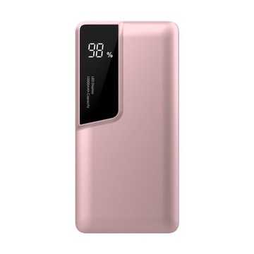 PowerBank 10000mah Wyświetlacz USB C Różowe Złoto