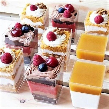 PUCHARKI NA DESERY150ml24SZT+ŁYŻECZKI50SZT POJEMNIKI FINGERFOOD SŁODKI STÓŁ