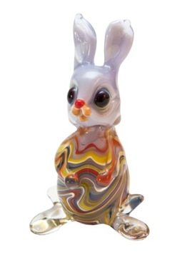 Szklana FIGURKA rzeźba KRÓLICZEK WIELKANOC ŚWIĘTA