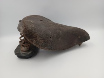 STARE SKÓRZANE SIODEŁKO ROWEROWE Z PRL DO ROWERU