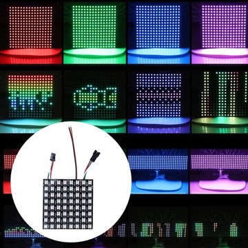 Светодиодный экран панели с пиксельной матрицей WS2812B RGB Программируемое освещение DC5V 8x8cm