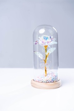 ВЕЧНАЯ РОЗА В СТЕКЛЕ, СВЕТЯЩАЯСЯ СВЕТОДИОДНАЯ РОЗА, ПОДАРОК ​​УЧИТЕЛЮ, КОНЕЦ ГОДА