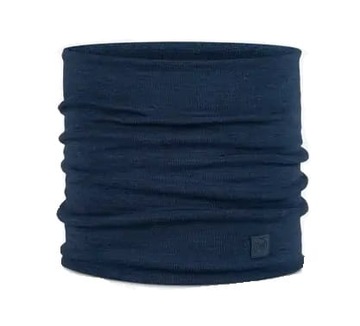 Komin Buff NECKWARMER Merino Wool Heavyweight solid inight blue