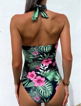 STRÓJ KĄPIELOWY JEDNOCZĘŚCIOWY KWIATY MONOKINI S