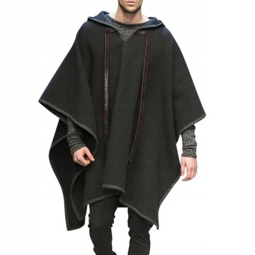 Man Cold Cloak Okłady Szal z kapturem Poncho