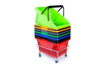 Зеленая пластиковая корзина для покупок 28л.